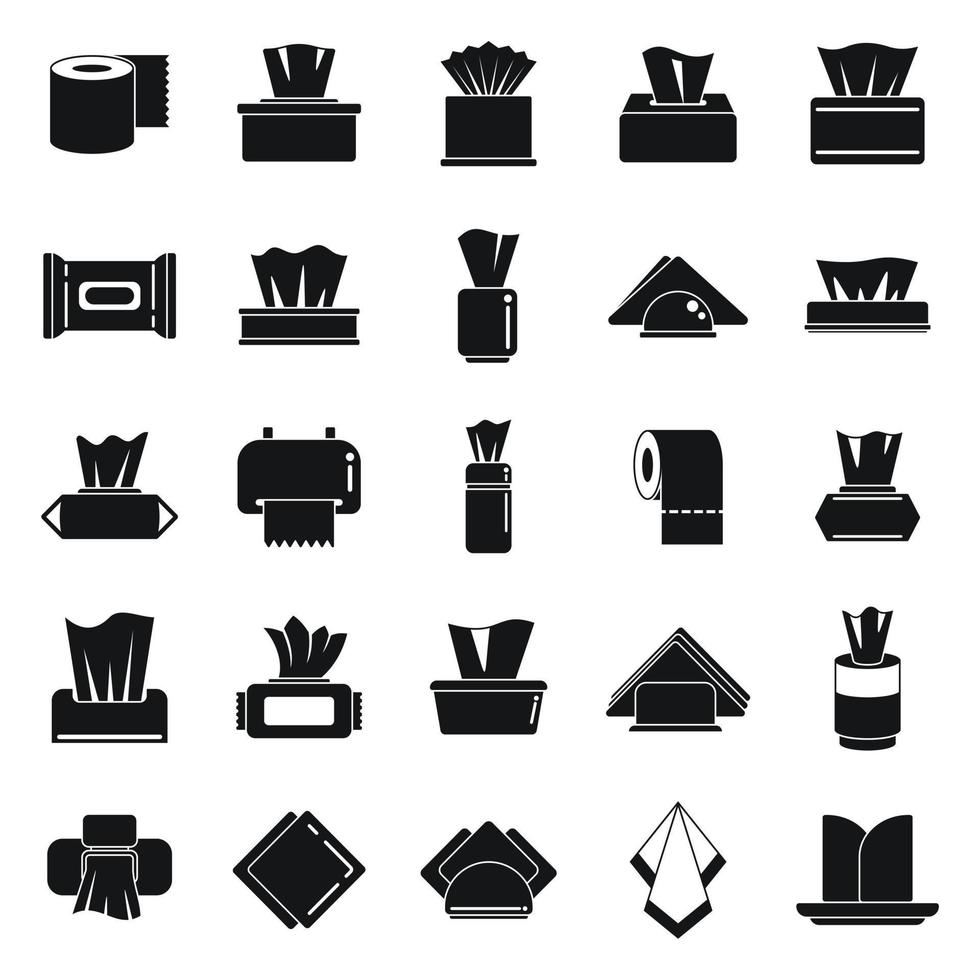 Tissue icons set simple vector. Silk cloth vector