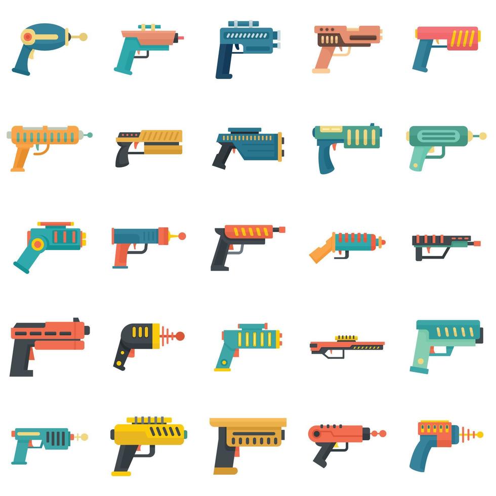 iconos de blaster conjunto vector plano aislado