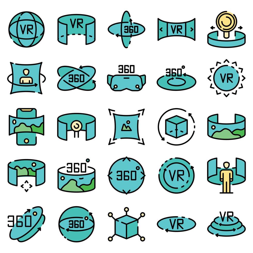 360 degrees icons vector flat