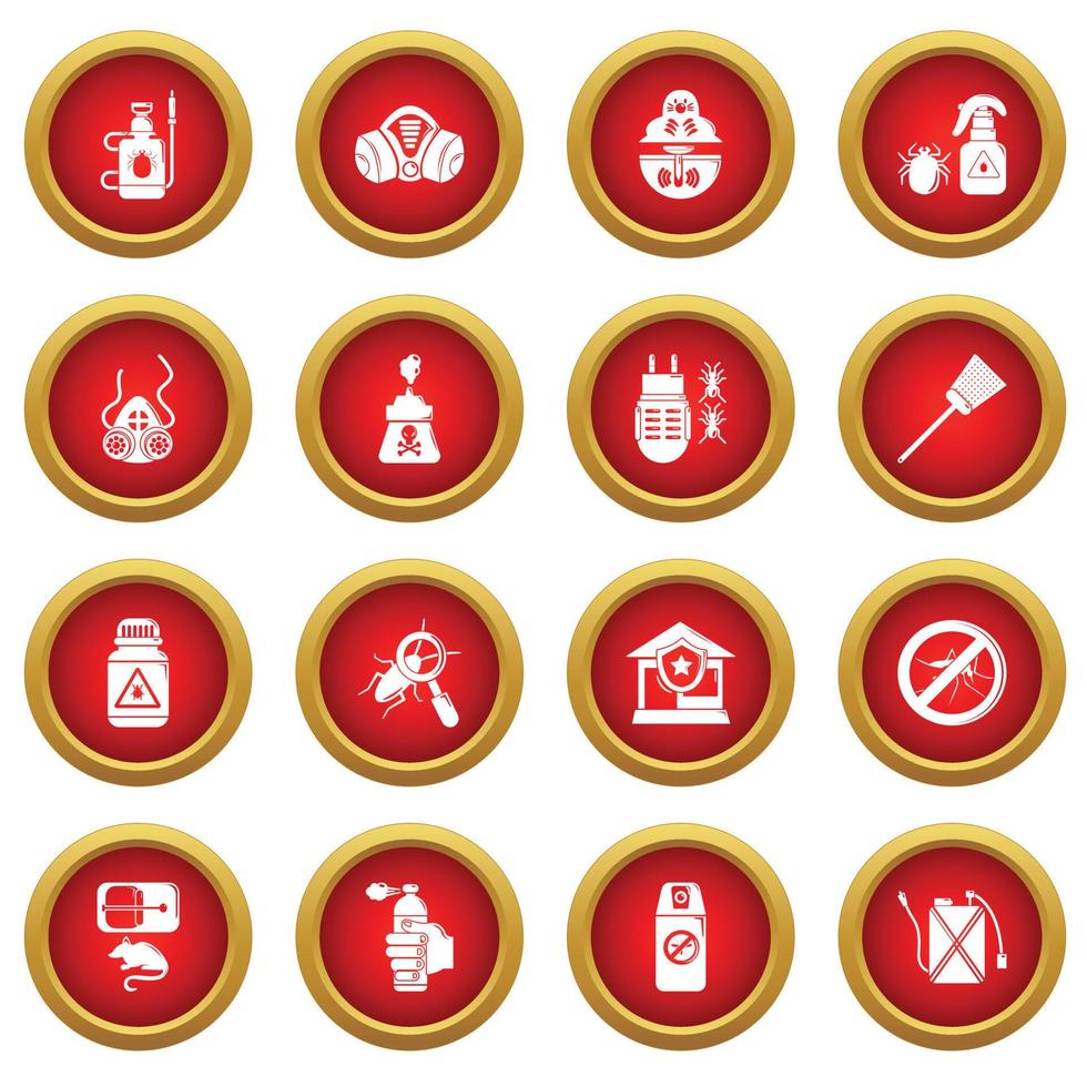 Pest control tools icons set, simple style vector