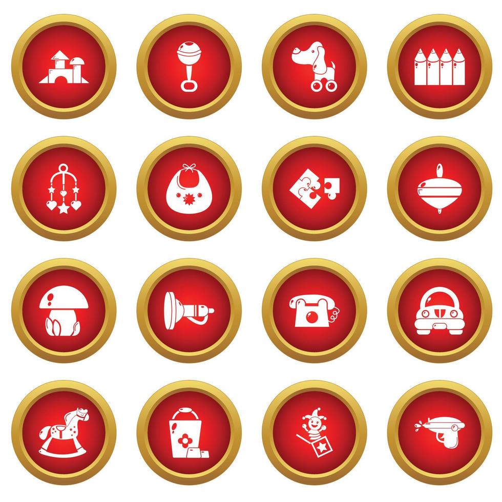 Kindergarten icons set, simple style vector