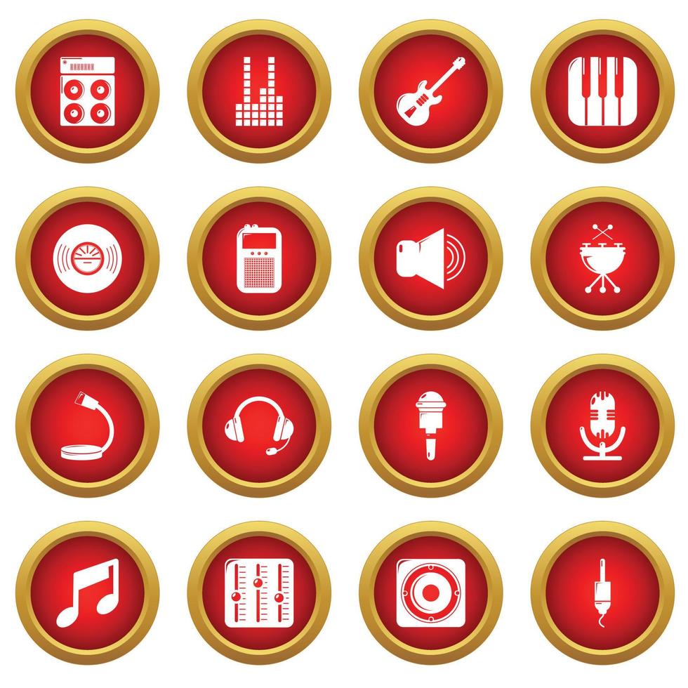 Recording studio symbols icons set, simple style vector