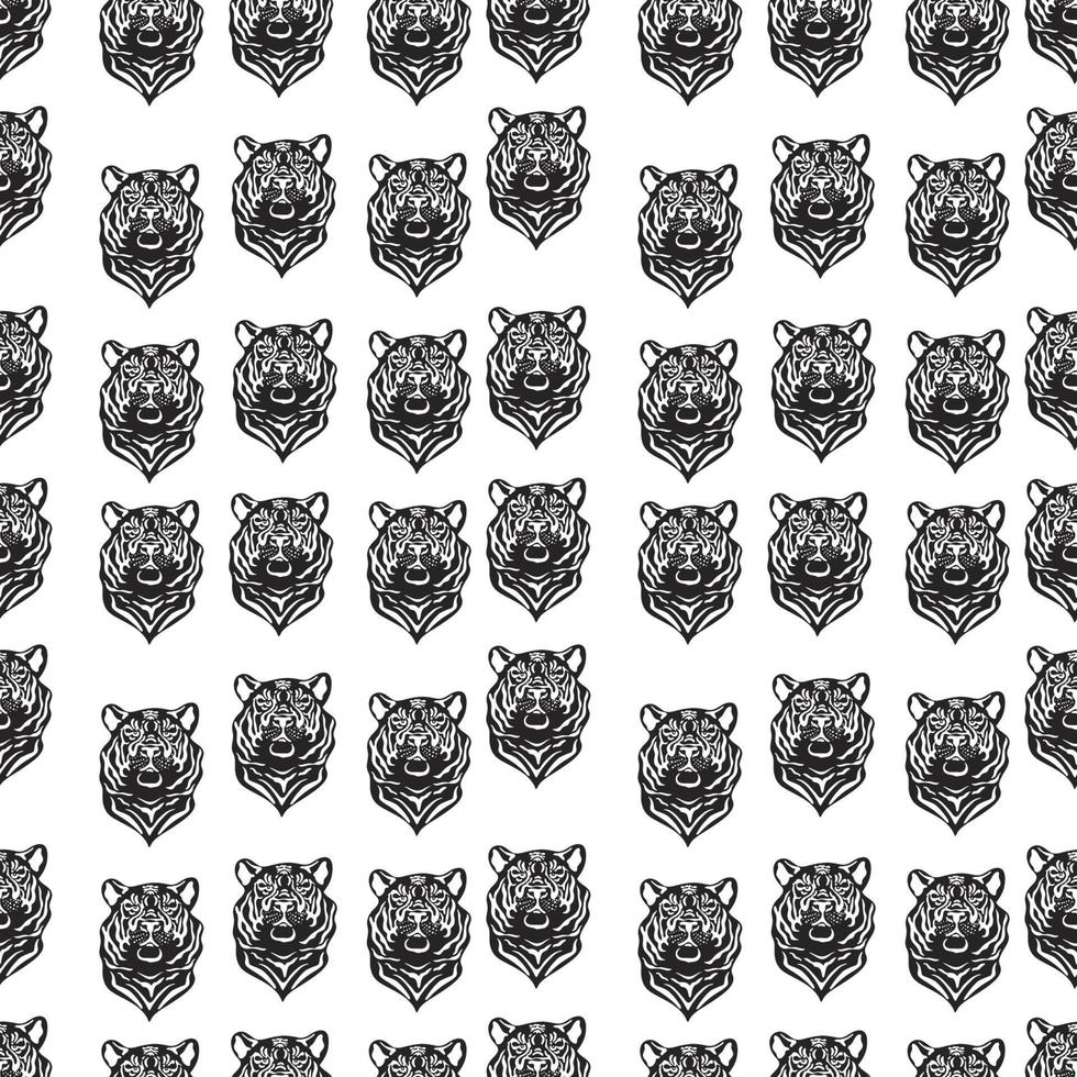 Vector seamless pattern with tigers
