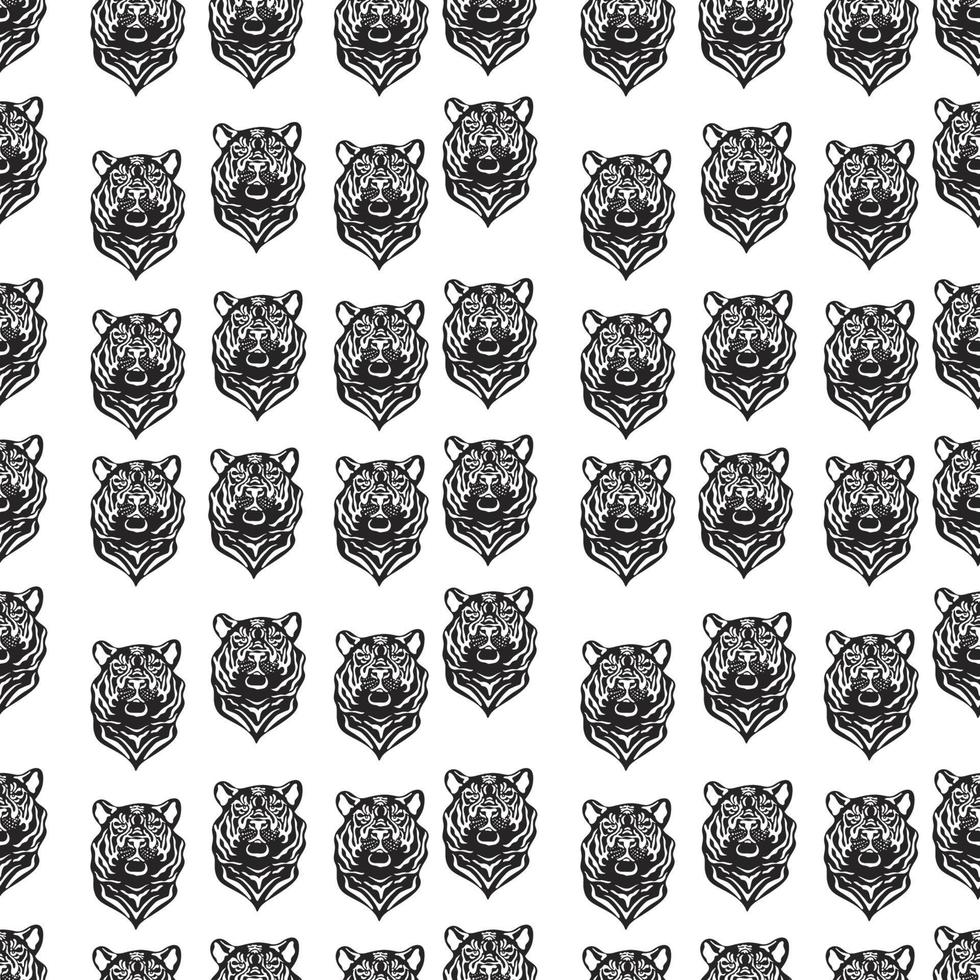 Vector seamless pattern with tigers