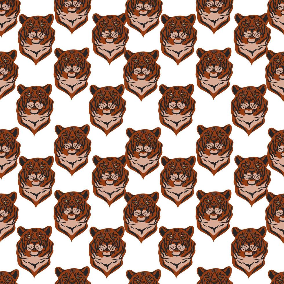 Vector seamless pattern with tigers