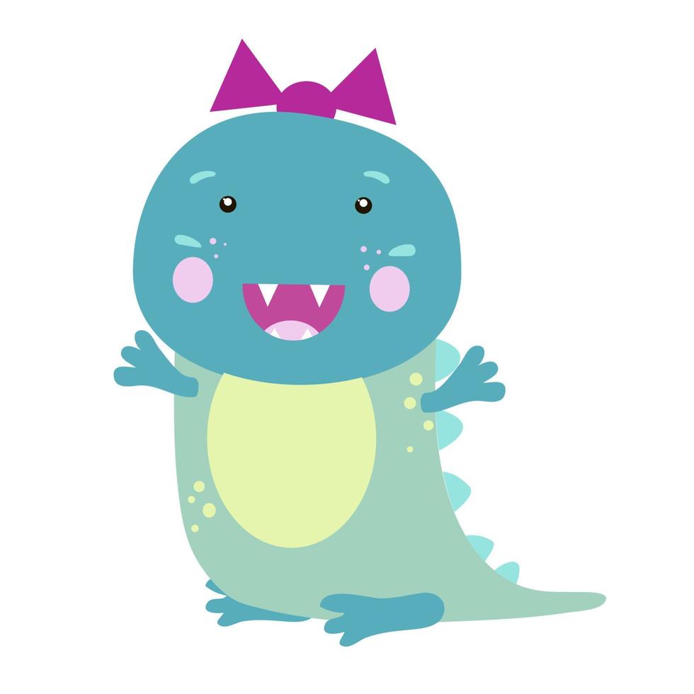 Nursery vector illustration. Cute Baby Dinosaur.
