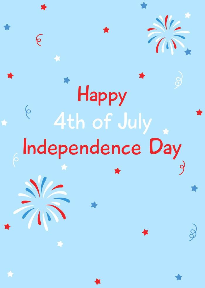 Happy 4th of July. Independence day. American Independence Day for poster, brochure, greeting card template. vector