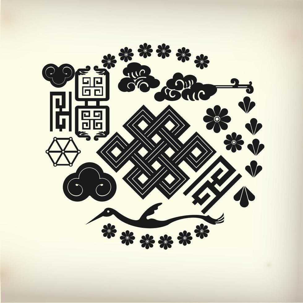 Chinese Traditional Set vector