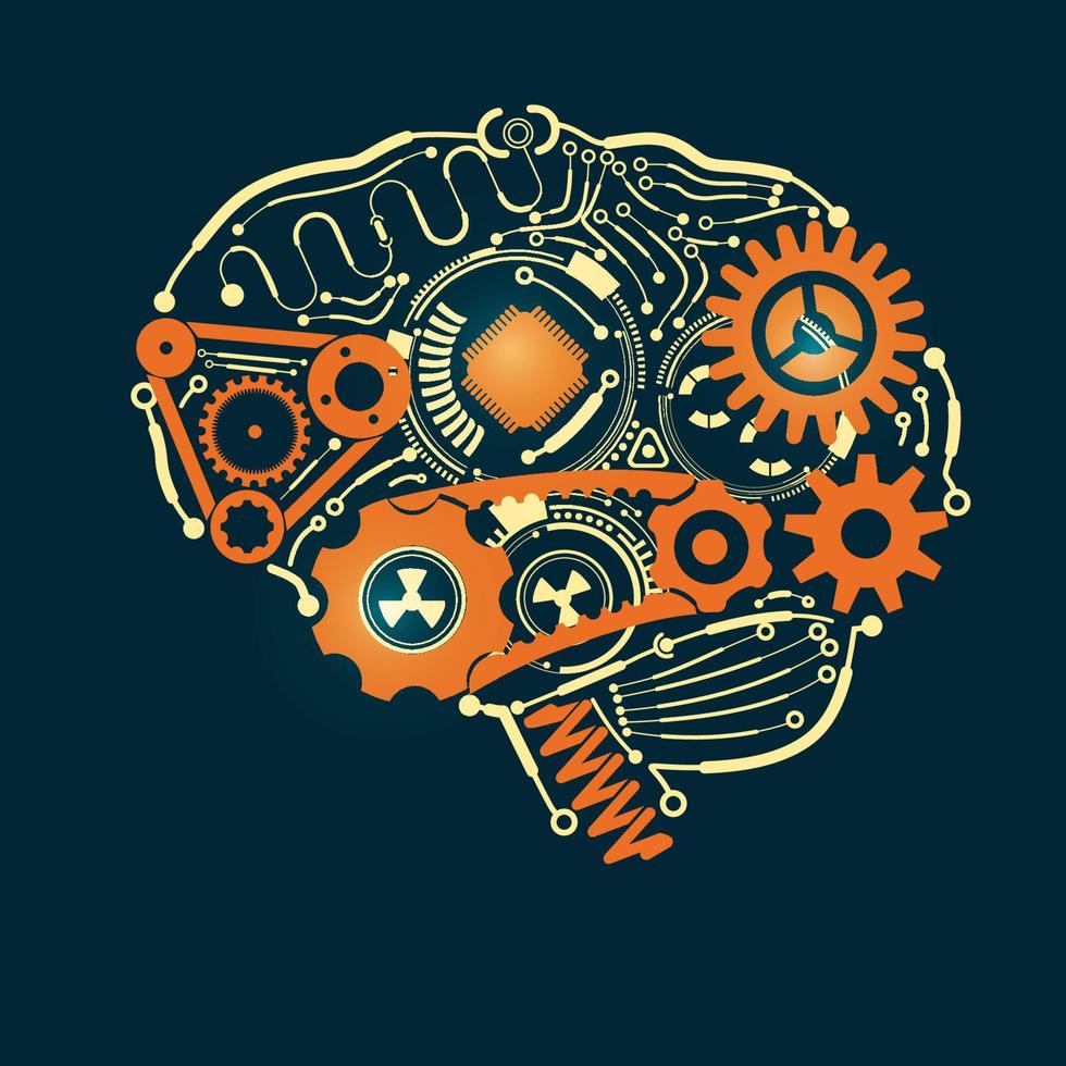 artificial intelligance brain vector