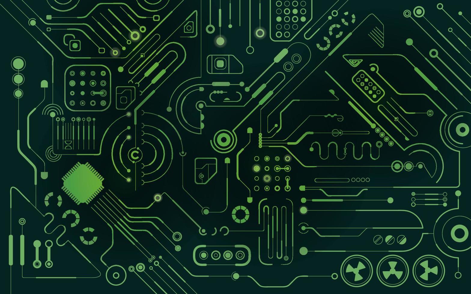 green electronic pattern vector