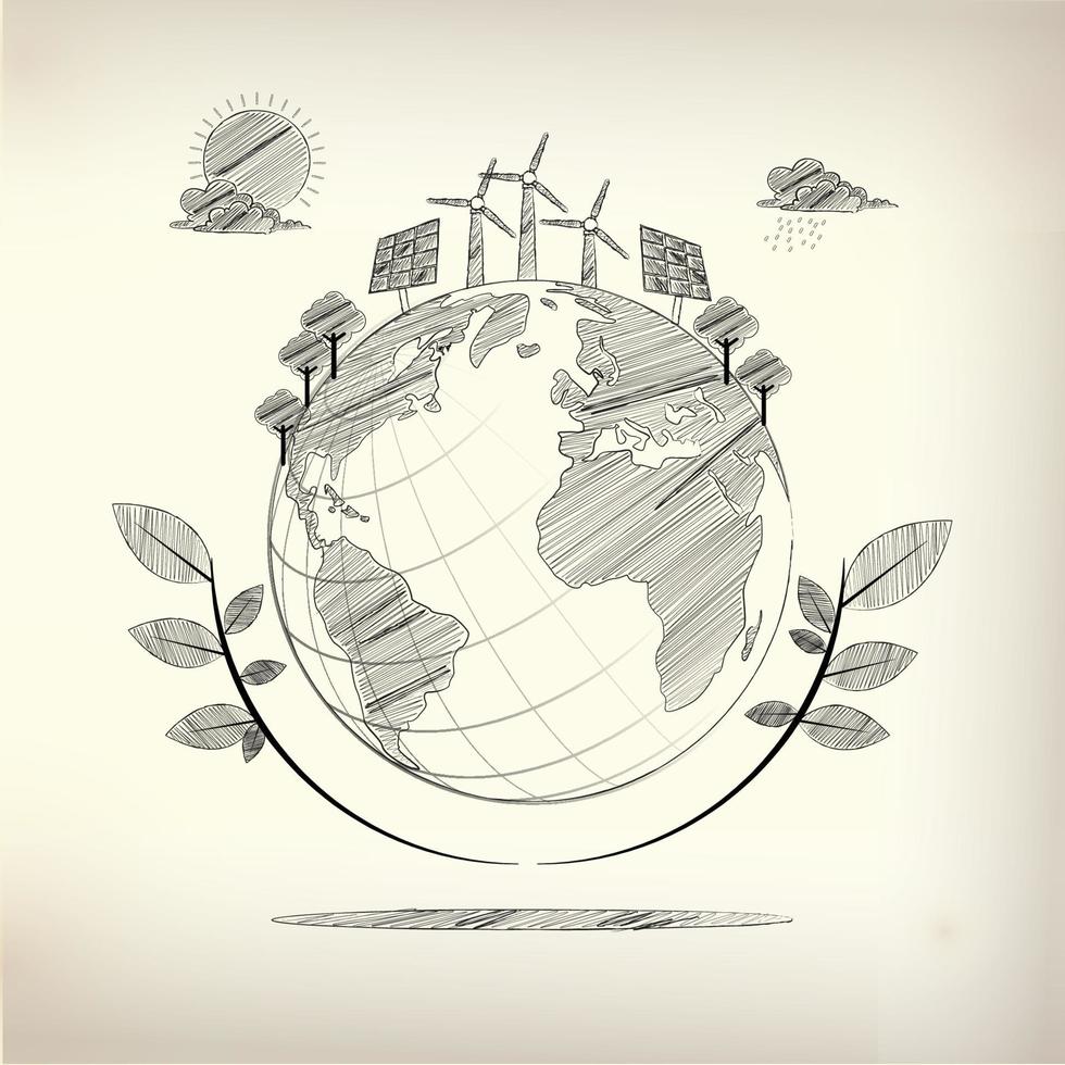 ecosystem drawing style vector