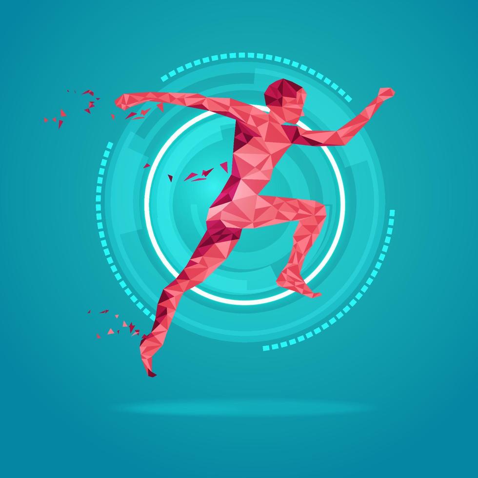 running low poly vector