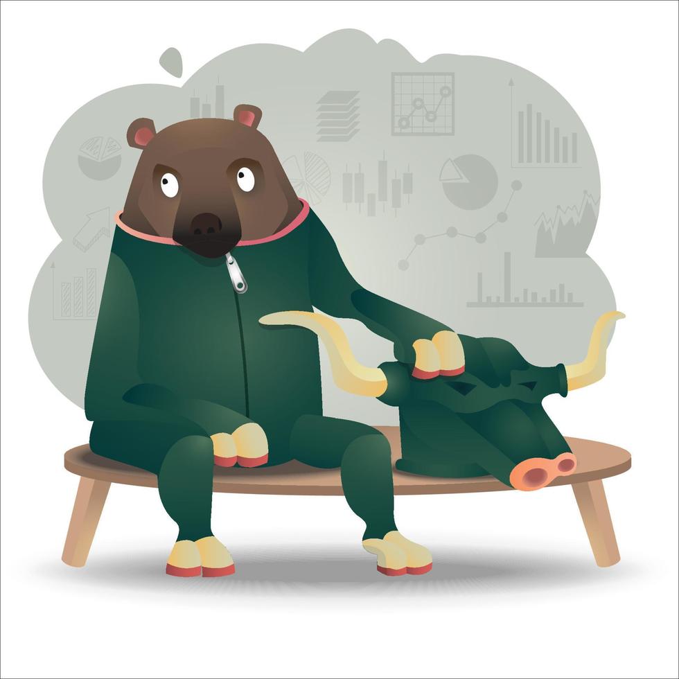 bear bull character vector