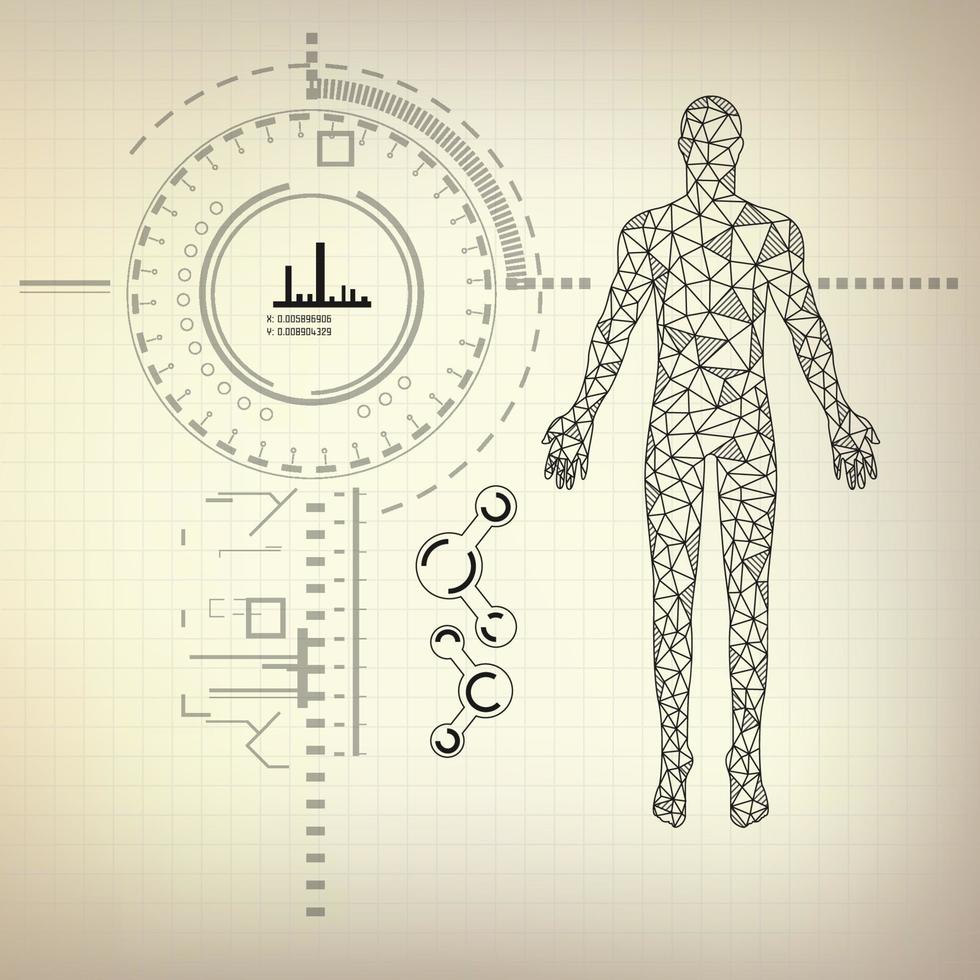 human analysis drawing vector