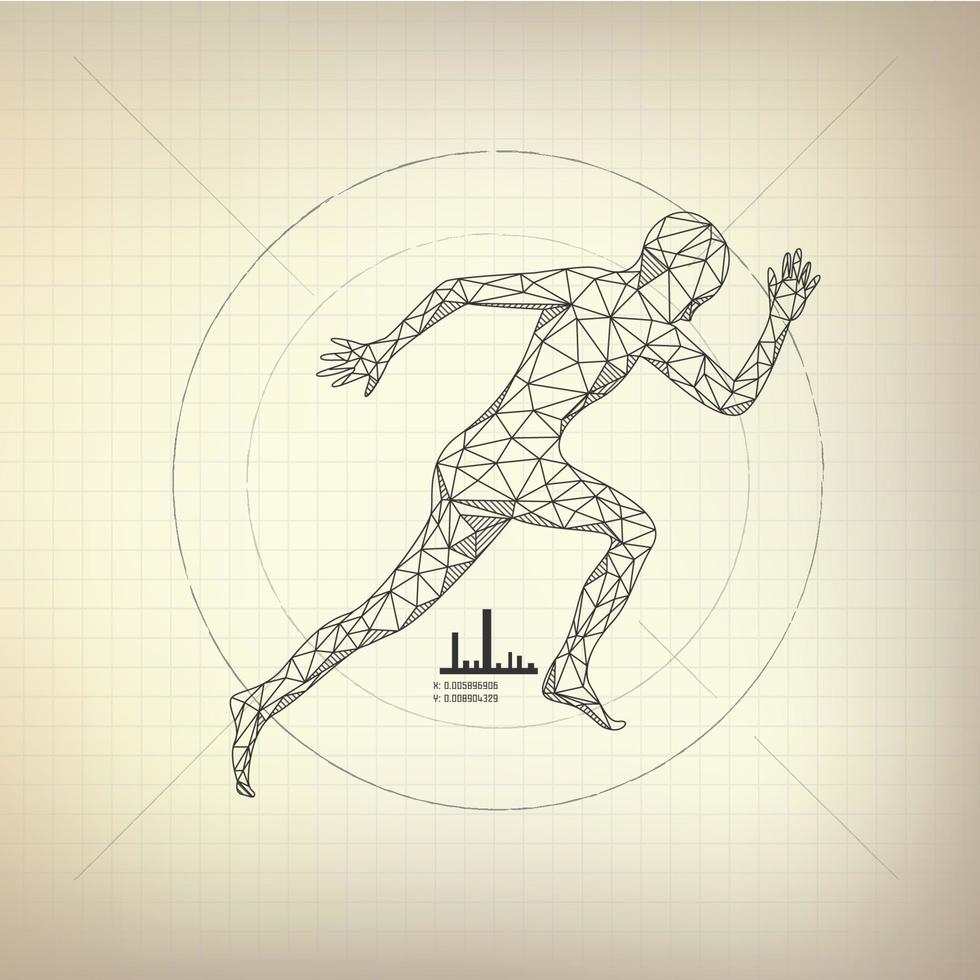 low poly running vector