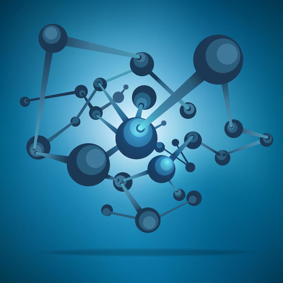 blue molecule element vector