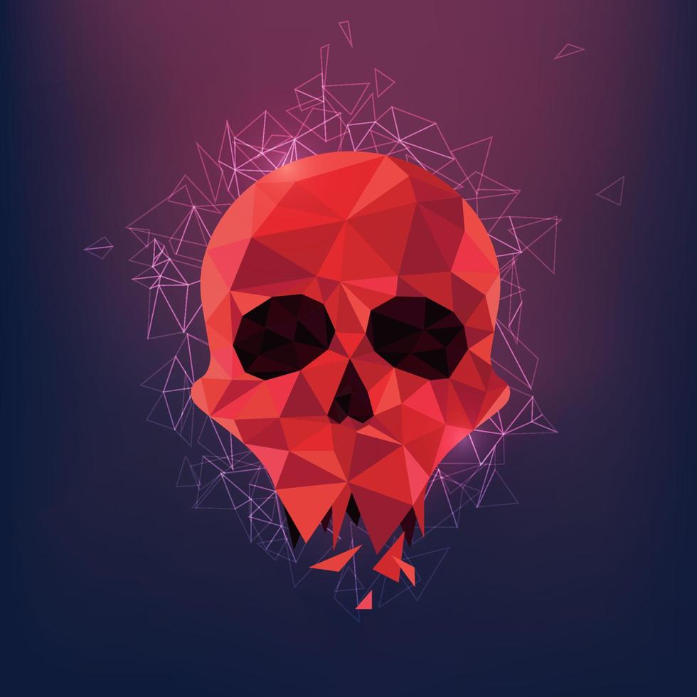 low poly skull vector