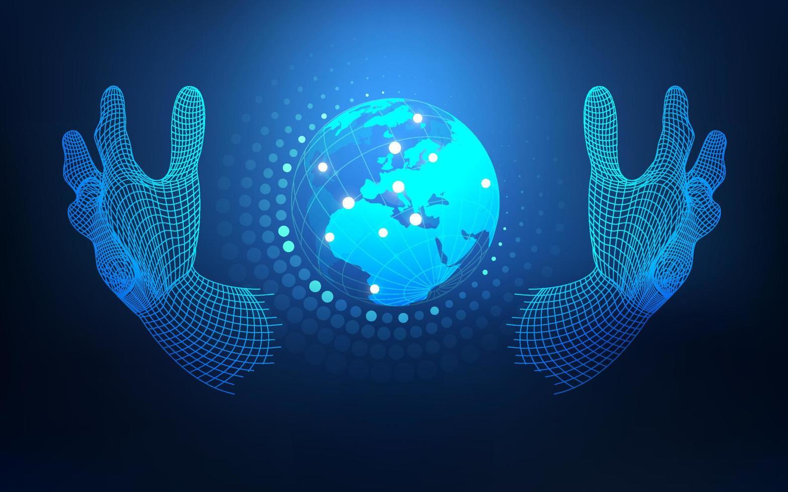 great wireframe hand vector