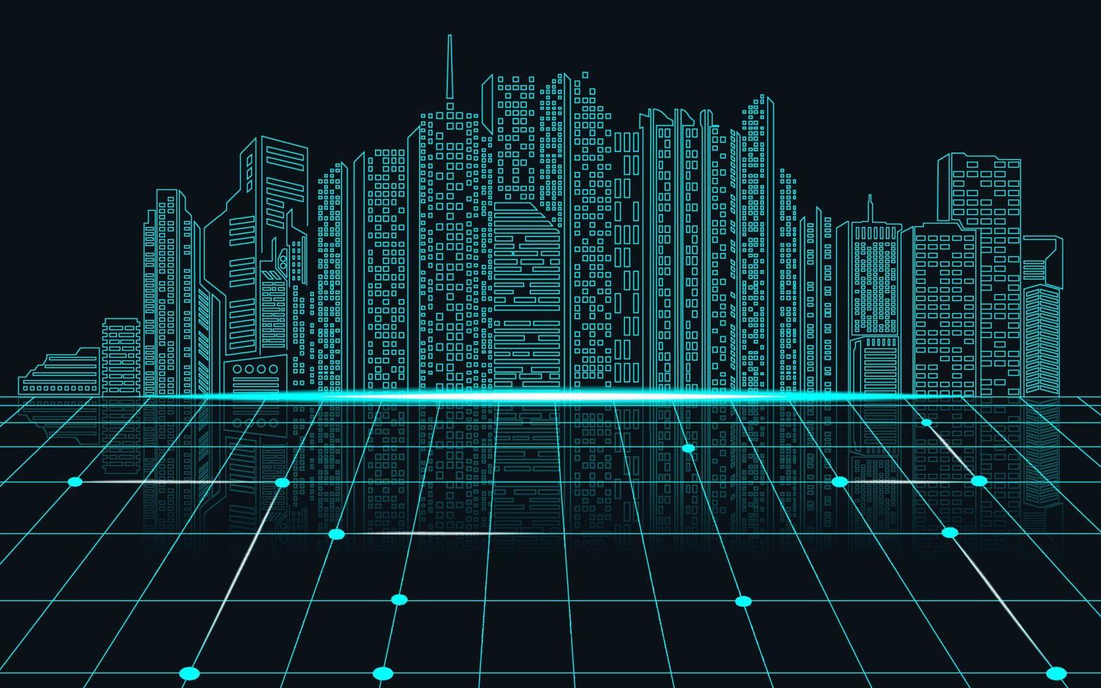 green futuristic city vector