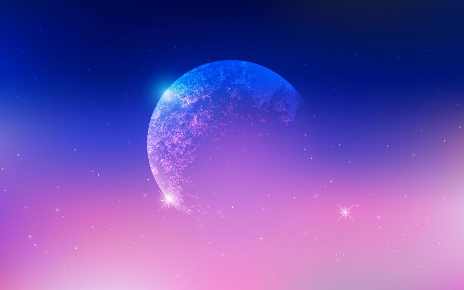 purple planet scence vector