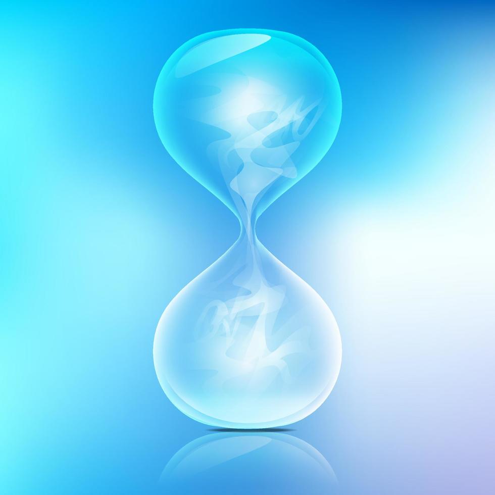 Humo azul reloj de arena vector