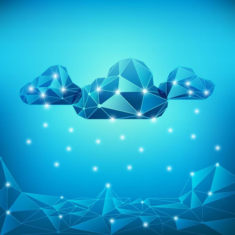 low poly cloud vector