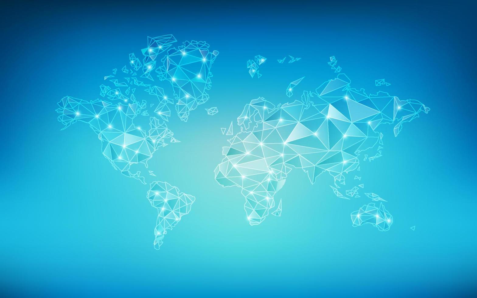 wireframe world Map vector