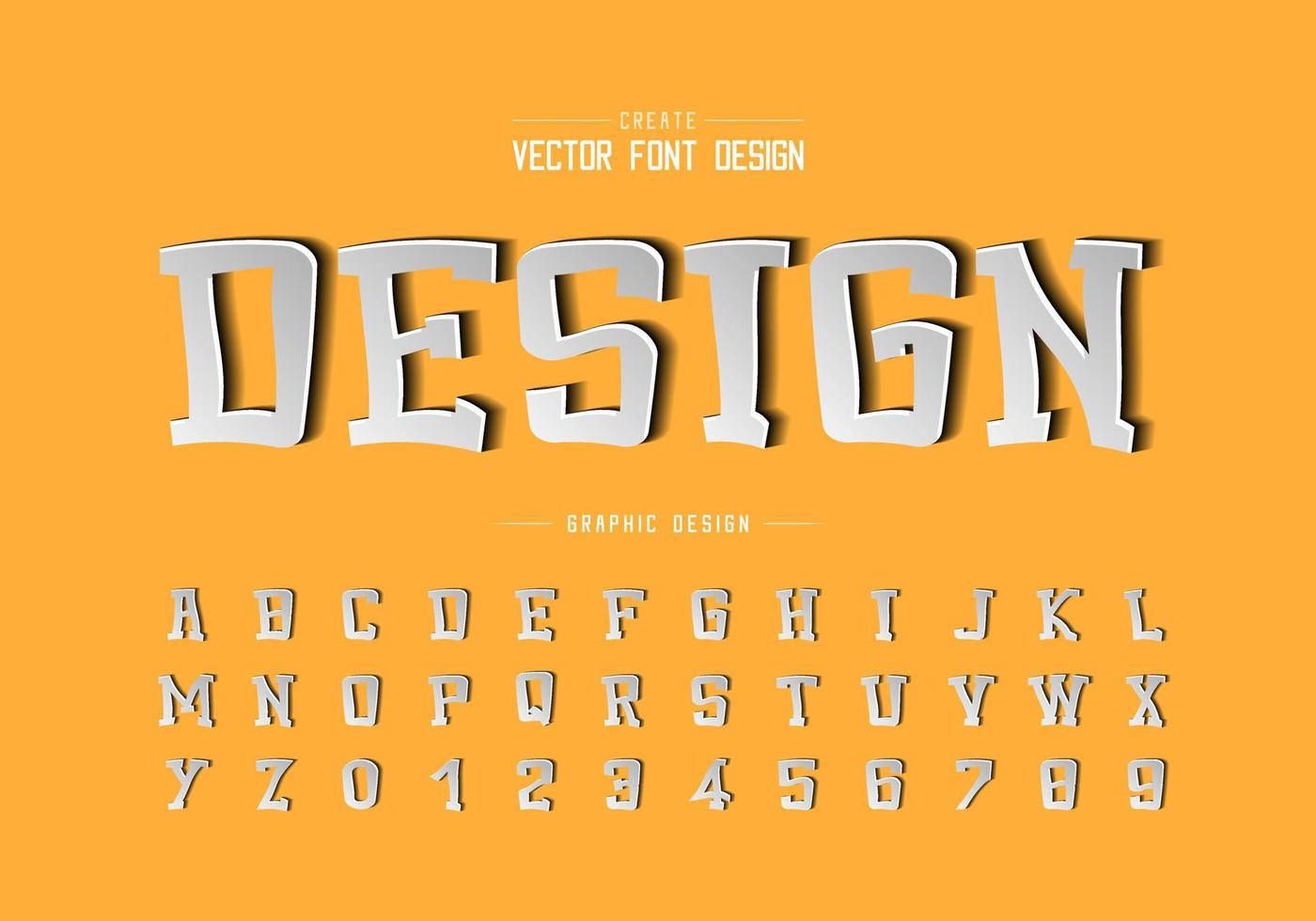 Paper cut font and cartoon alphabet vector, Typeface and number design, Graphic text on background vector
