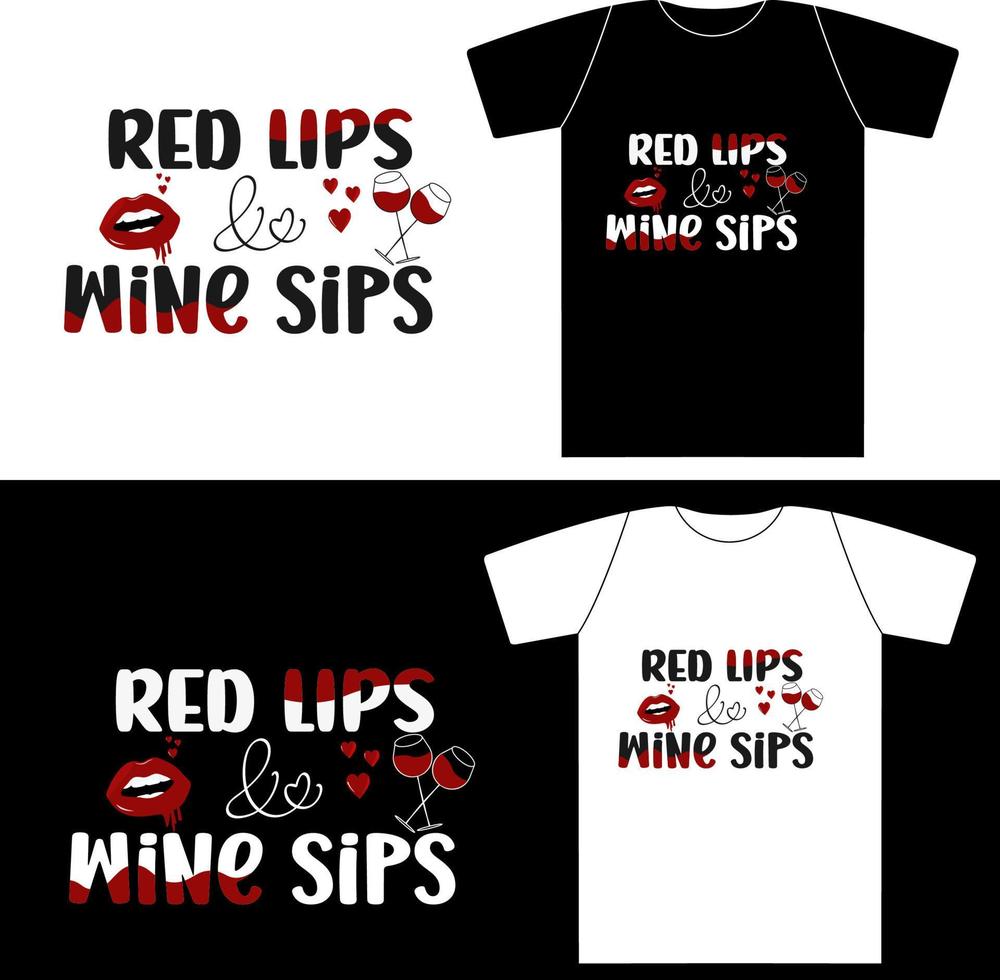 Red Lips And Wine Sips vector