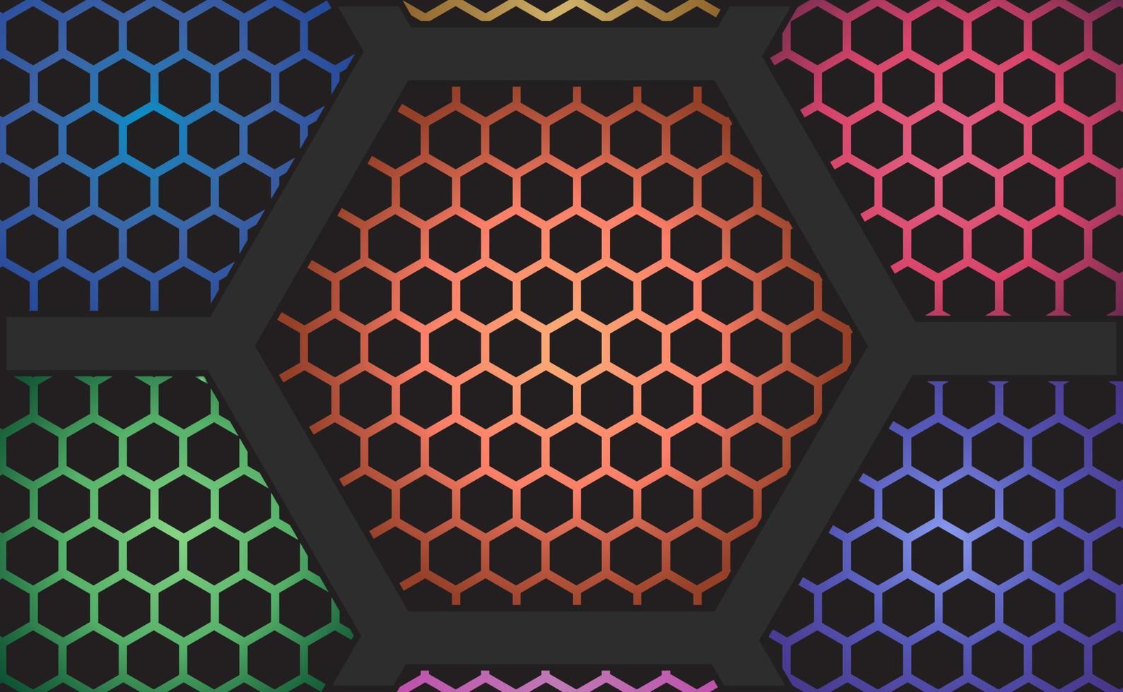 Hexagonal geometric abstract metal background with light. ilustrasi vektor vector