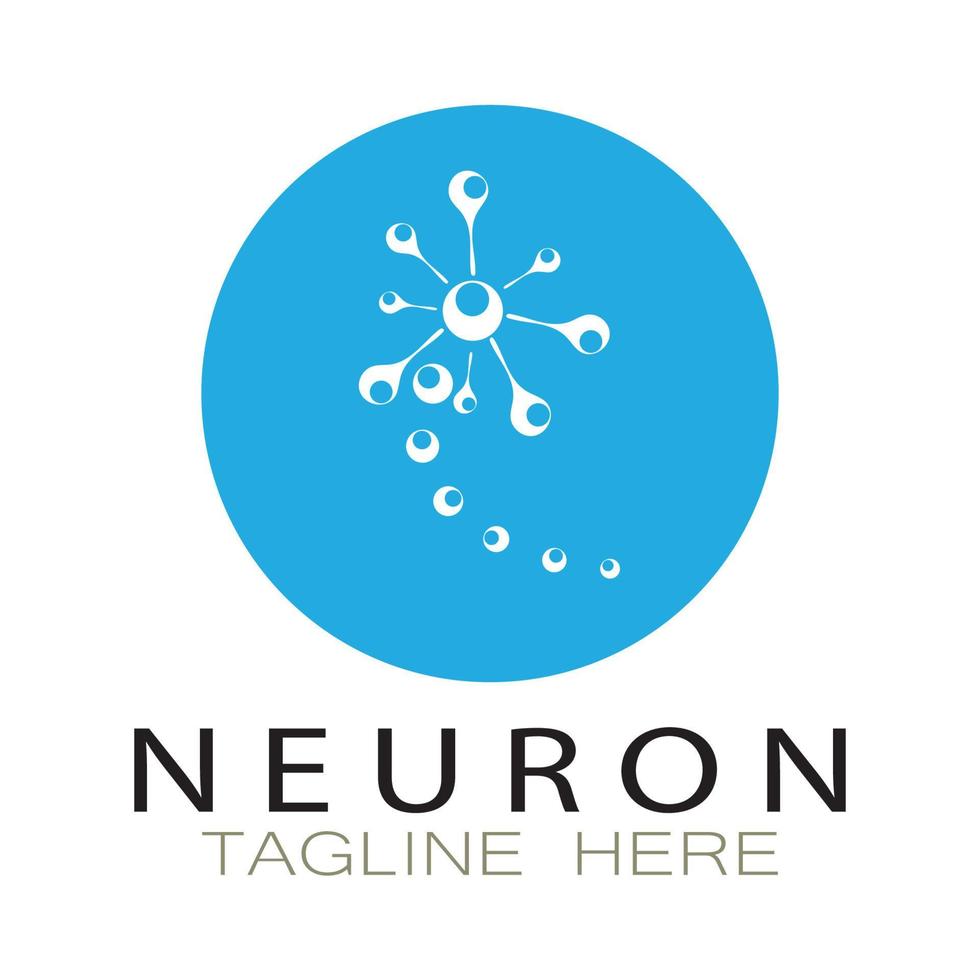 Neuron logo or nerve cell logo design,molecule logo illustration template icon with vector concept