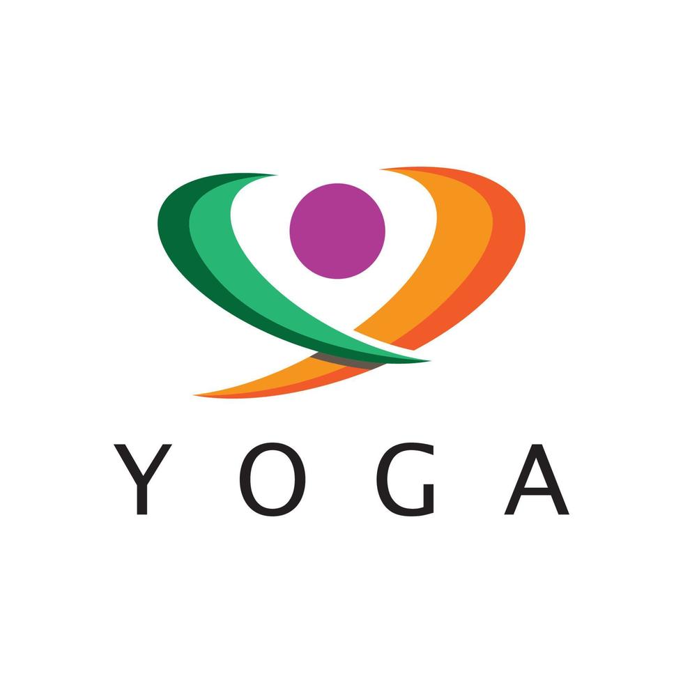 logo design of people doing yoga symbol icon illustration vector