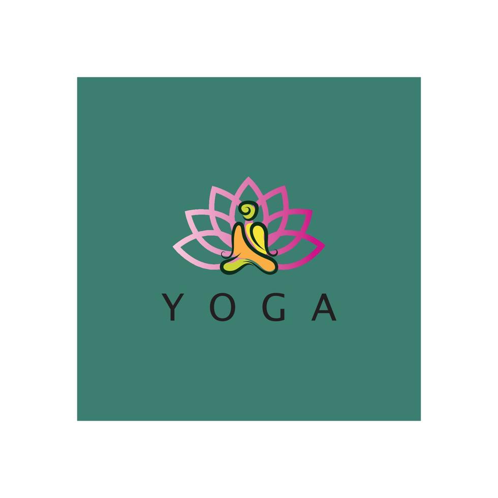 logo design of people doing yoga symbol icon illustration vector