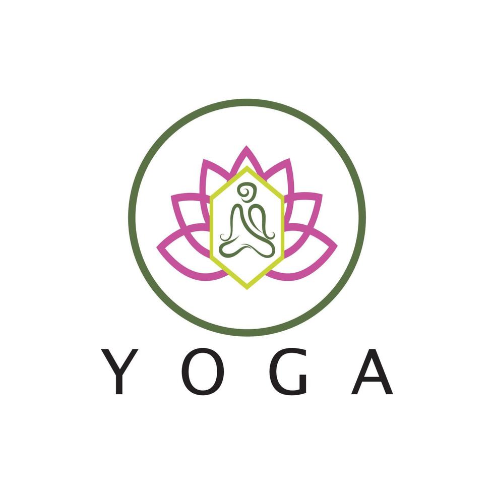 logo design of people doing yoga symbol icon illustration vector
