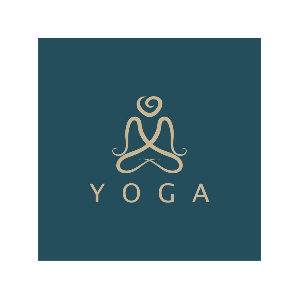 logo design of people doing yoga symbol icon illustration vector