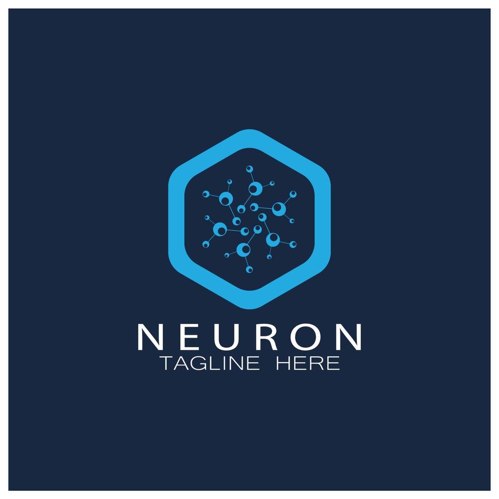 Neuron logo or nerve cell logo design,molecule logo illustration template icon with vector concept