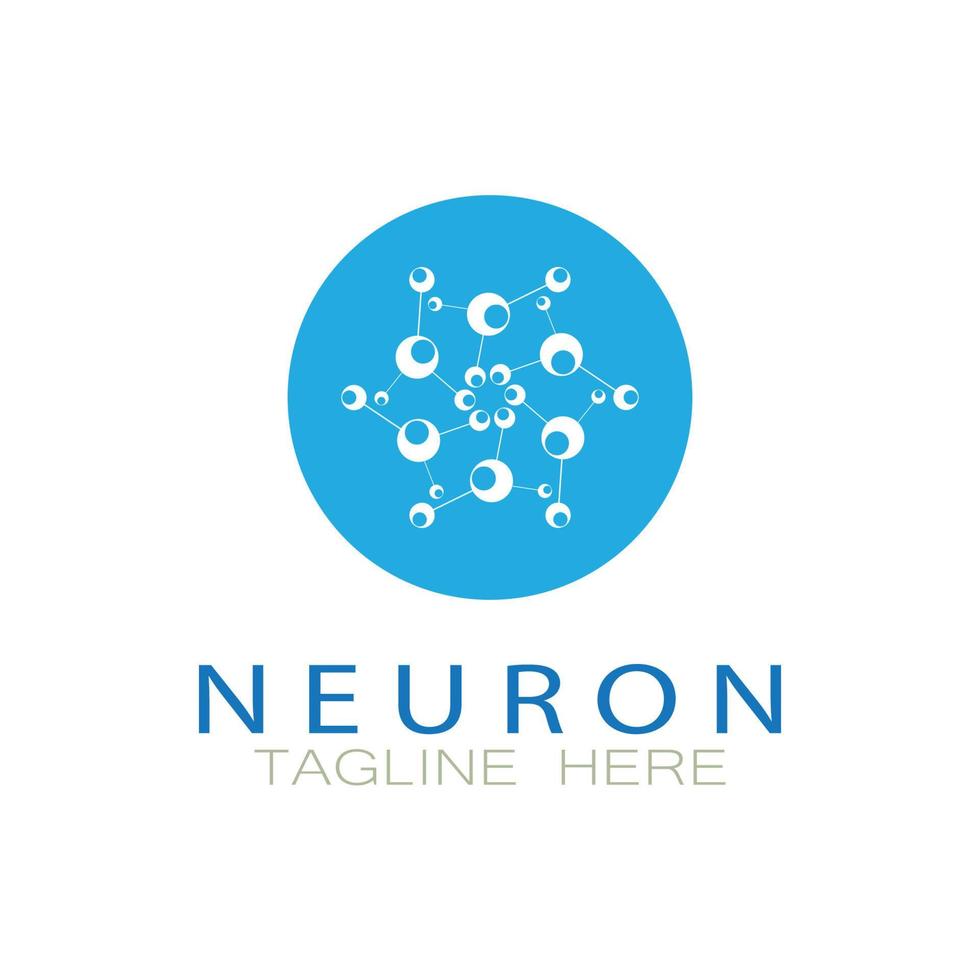 Neuron logo or nerve cell logo design,molecule logo illustration template icon with vector concept