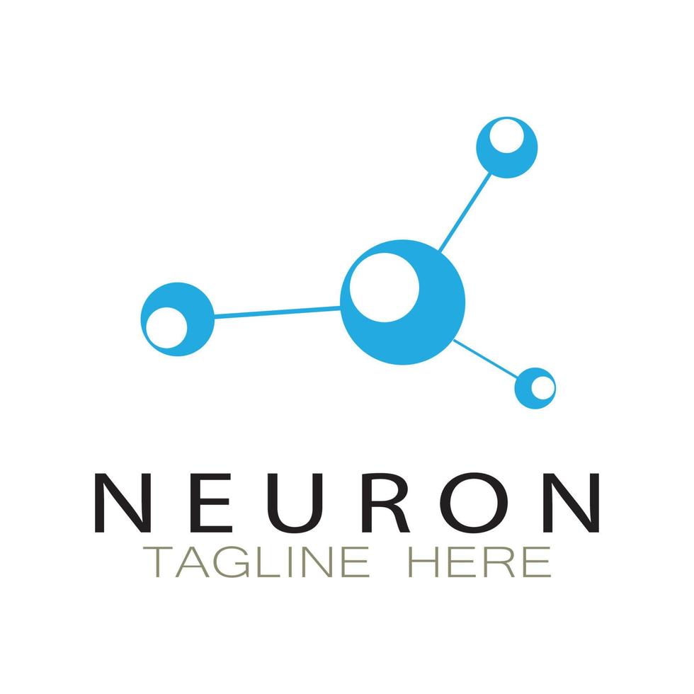 Neuron logo or nerve cell logo design,molecule logo illustration template icon with vector concept