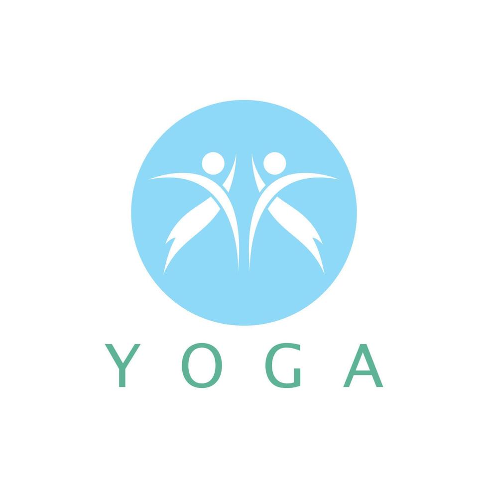 logo design of people doing yoga symbol icon illustration vector