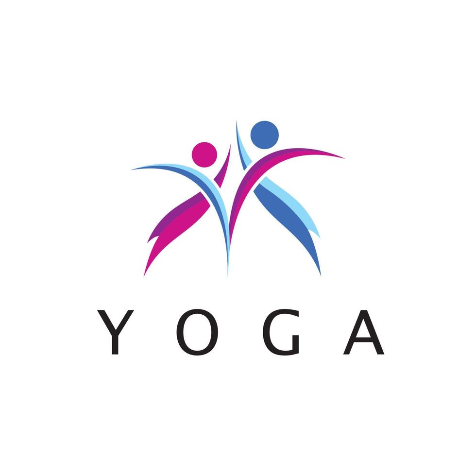 logo design of people doing yoga symbol icon illustration vector