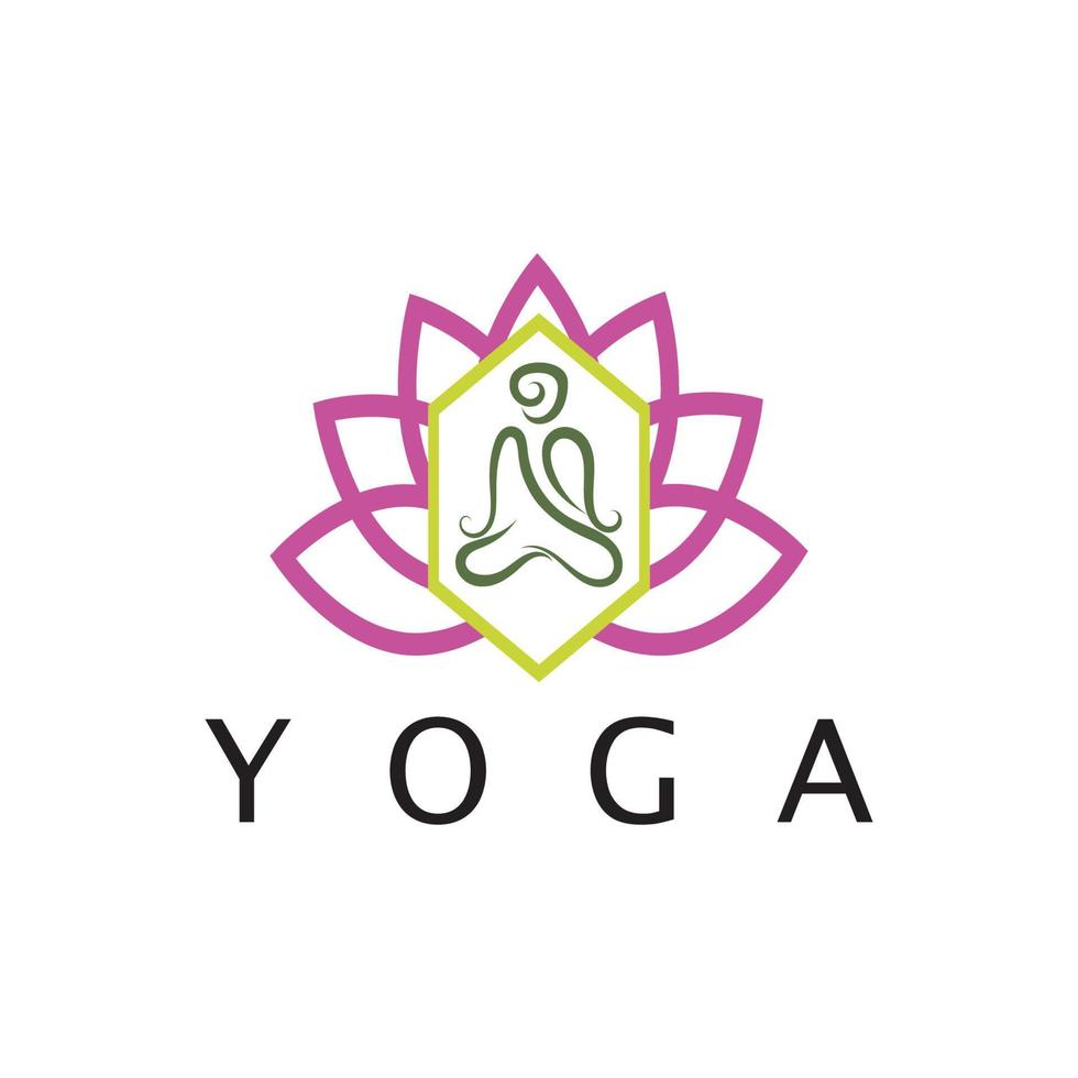 logo design of people doing yoga symbol icon illustration vector