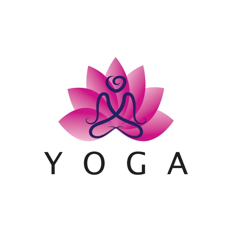 logo design of people doing yoga symbol icon illustration vector