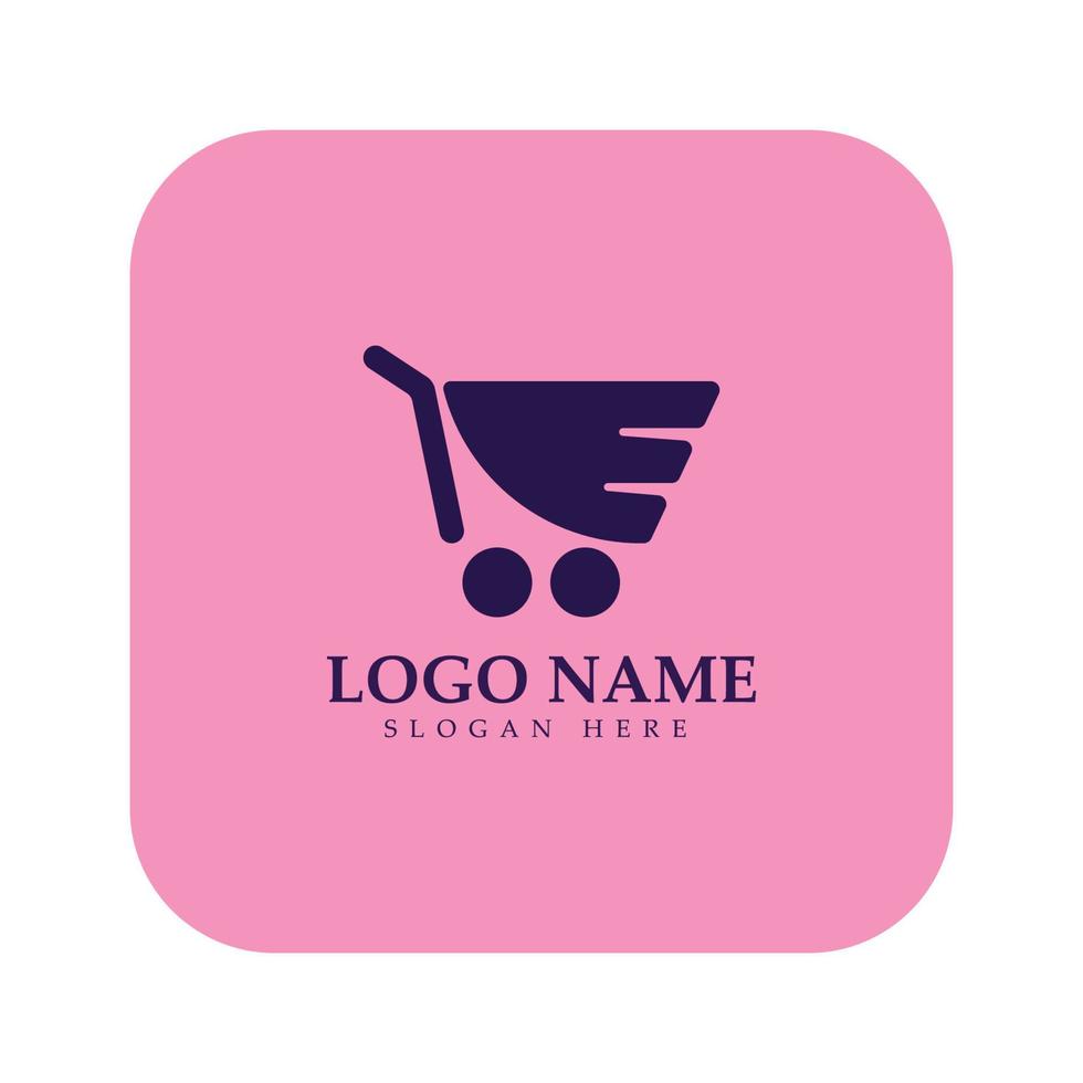 logotipo de comercio electrónico y diseño de logotipo de tienda en línea con un concepto moderno vector