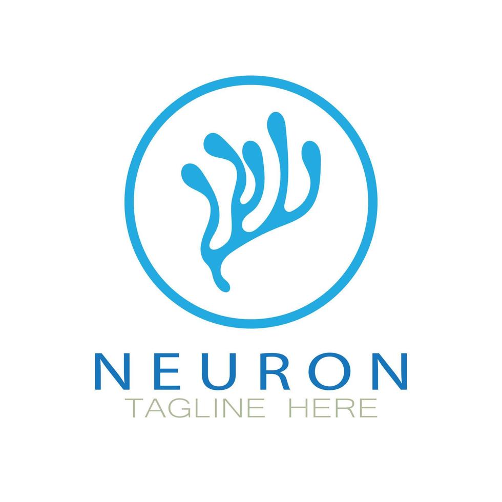 Neuron logo or nerve cell logo design,molecule logo illustration template icon with vector concept