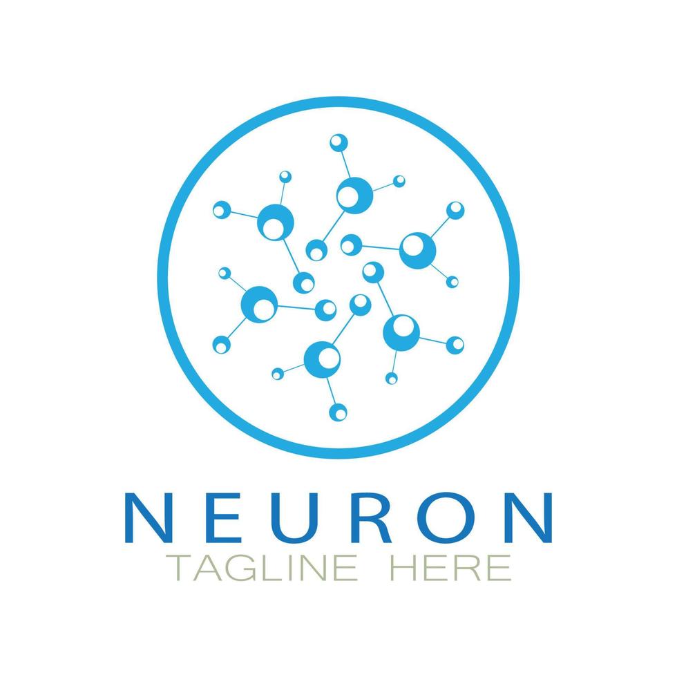 Neuron logo or nerve cell logo design,molecule logo illustration template icon with vector concept