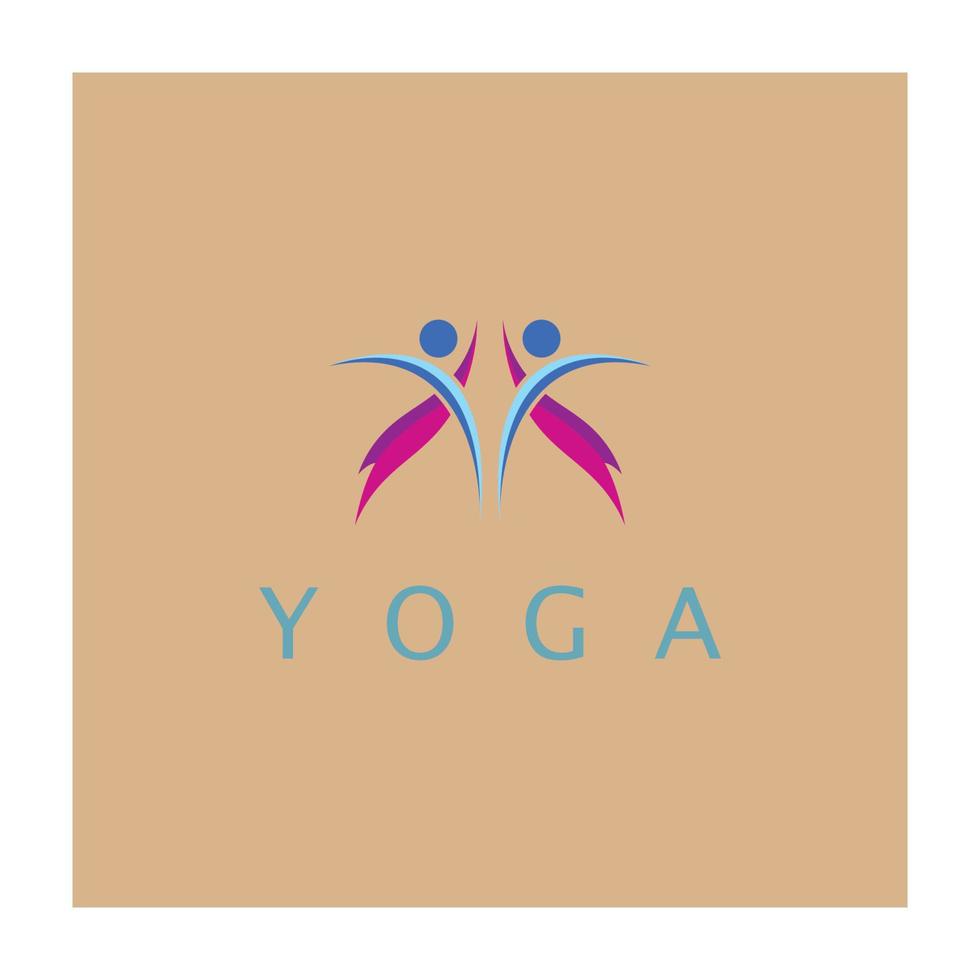 logo design of people doing yoga symbol icon illustration vector