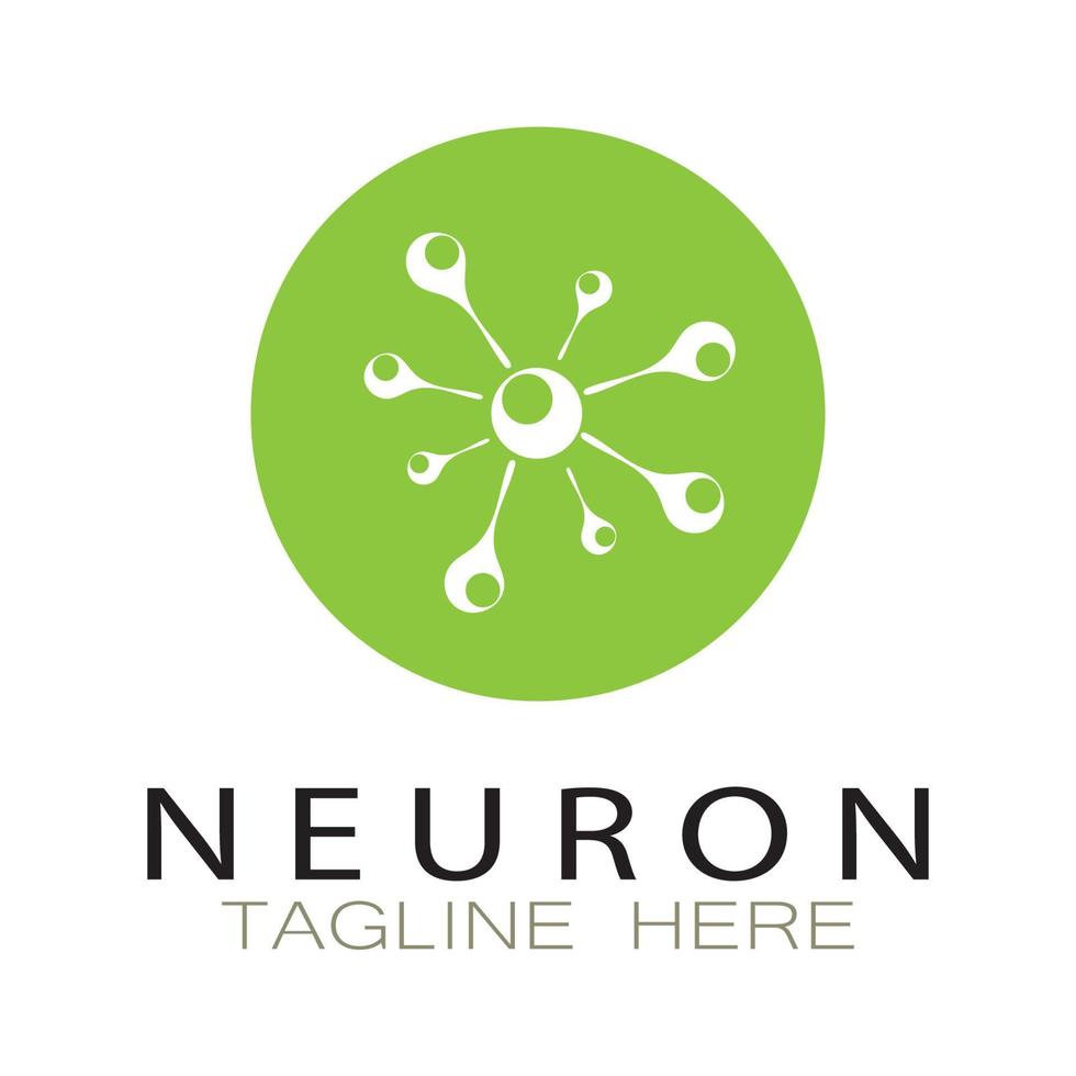 Neuron logo or nerve cell logo design,molecule logo illustration template icon with vector concept