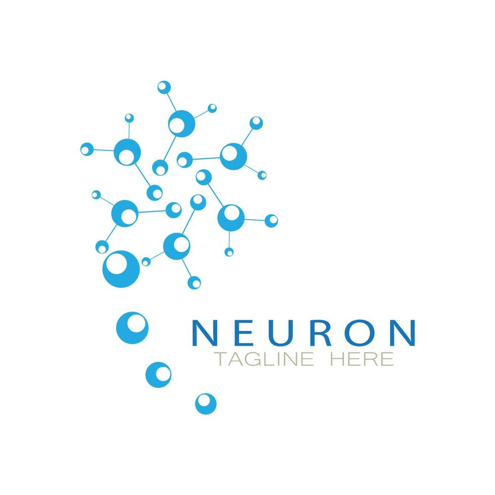 Neuron logo or nerve cell logo design,molecule logo illustration template icon with vector concept