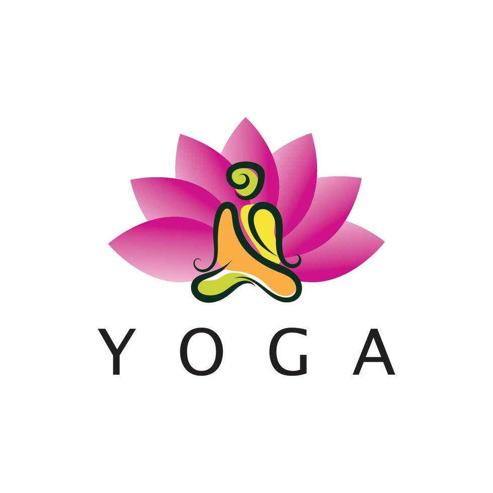 logo design of people doing yoga symbol icon illustration vector