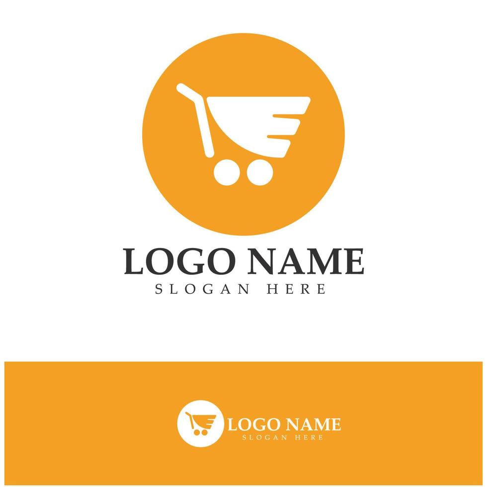 e-commerce logo and online shop logo design with modern concept vector